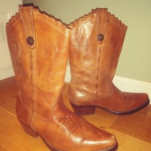 Authentic leather cowboy boots